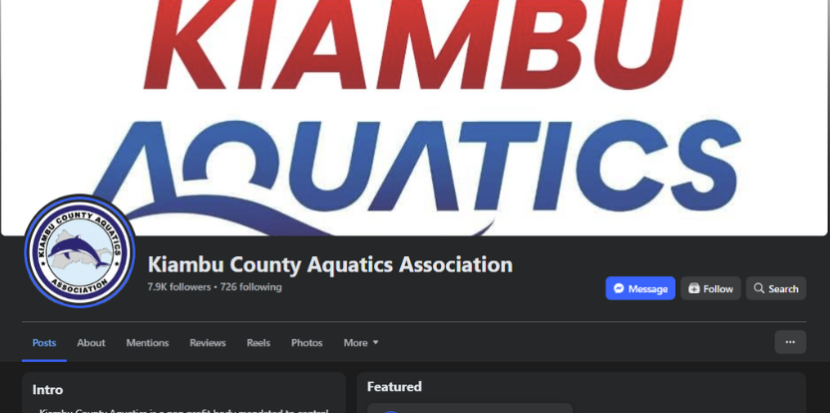 Kiambu County Aquatics Association Nears Historic 8,000 Followers Milestone on Facebook